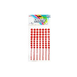 Dżety kryształki samoprzylepne perełki, rozm3,8,10mm / CZERWONE / DS93 / naklejki